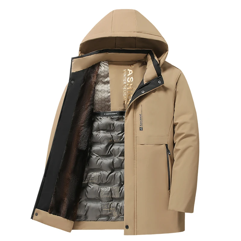 New Men's Outdoor Sports Leisure Thick and Extended Parker Cotton Jacket Comfortable Trendy and Versatile Outdoor Padded Jacket