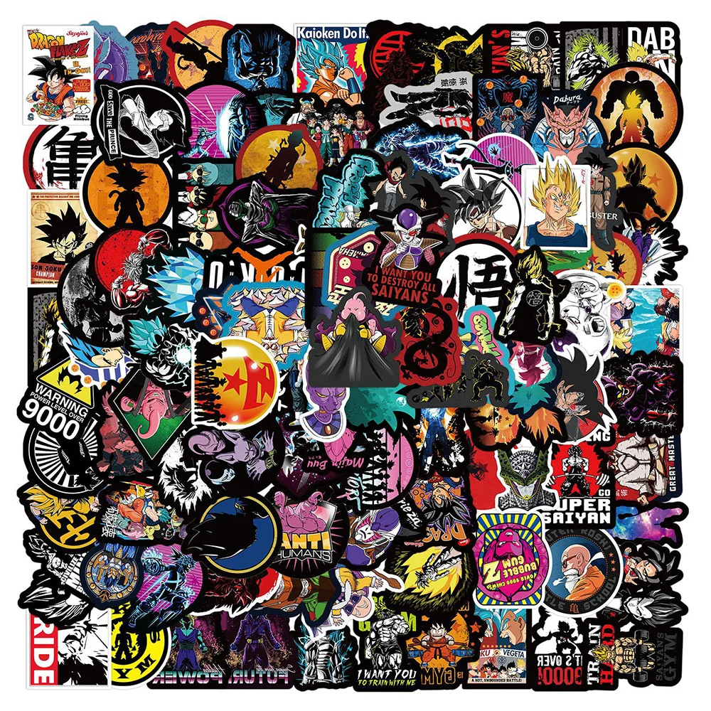 10/30/50/100pcs Cool Dragon Ball Z Anime Graffiti Stickers Cartoon Decals Phone Water Bottle Luggage Waterproof Sticker Kids Toy