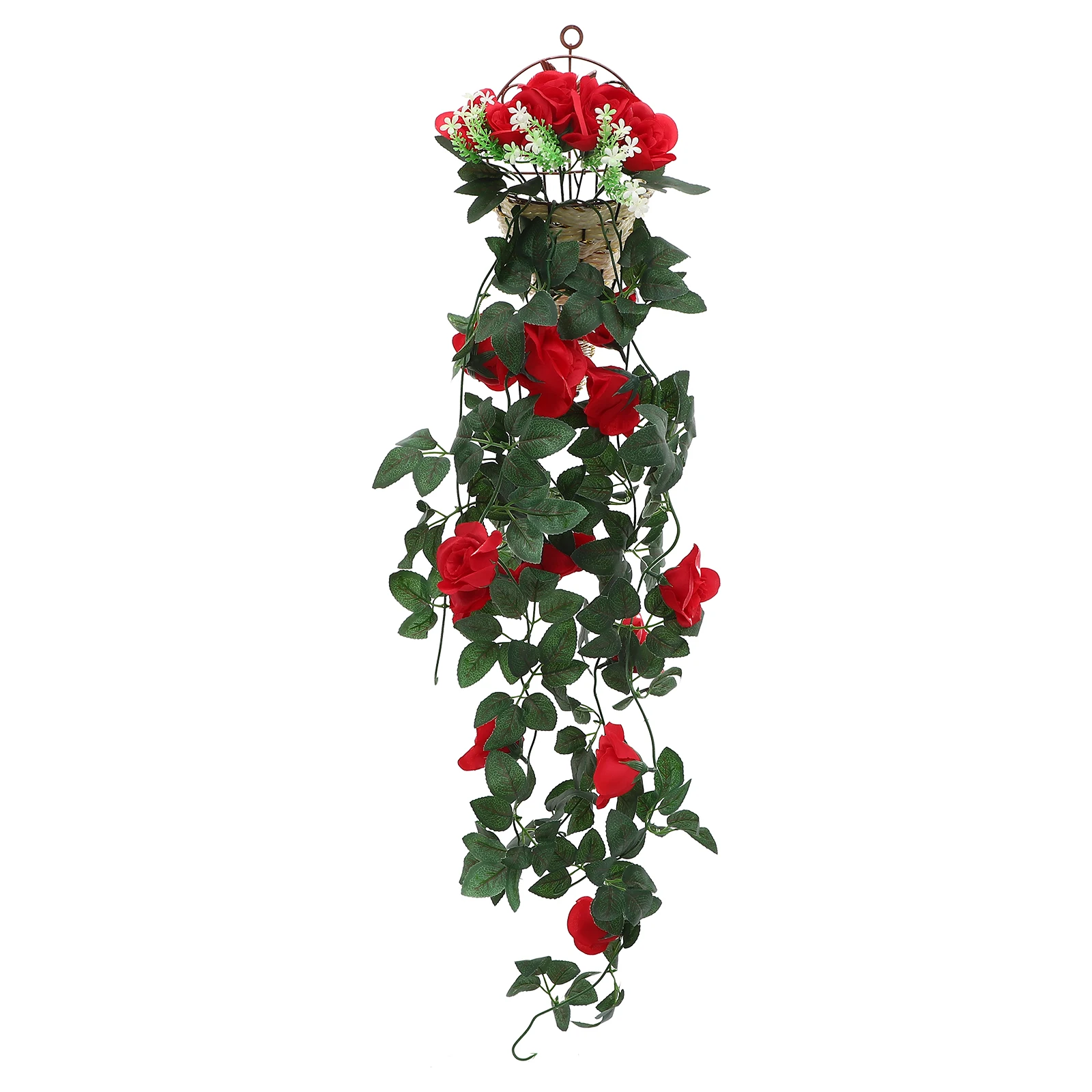 

Artificial Silk Rose Vine Decor Wedding Party Garden Stage Decoration Hanging Basket Fake Flowers Stems OutdoorFlower