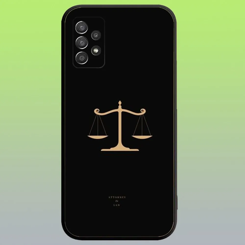 Law Judge Justice Lawyer Phone Case For Samsung Galaxy A20,A21s,A22,A31,A32,A52,A53,A72,73,A80,A91 Soft Black Cover