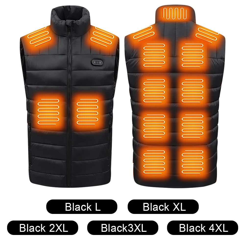 Heated Vest Thermal Vest 3 Level Adjustable 15 Areas Heated Heated Waistcoats USB Charging Warm Heated Jacket for Camping Hiking