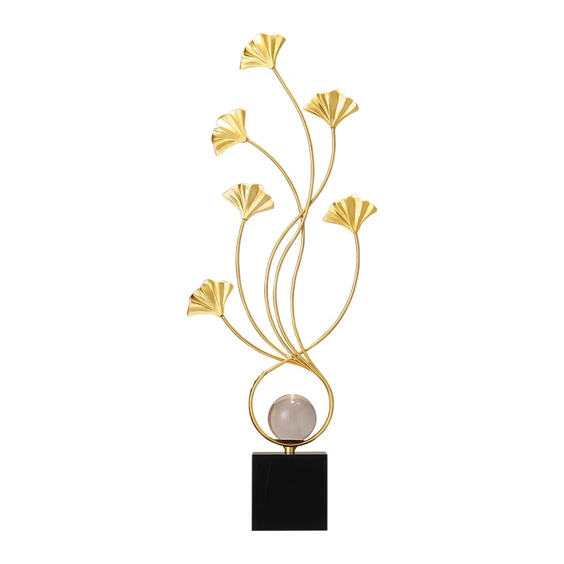 Entry entrance niche ginkgo biloba leaf ornament living room TV cabinet decoration high-end sense moving house new home gift