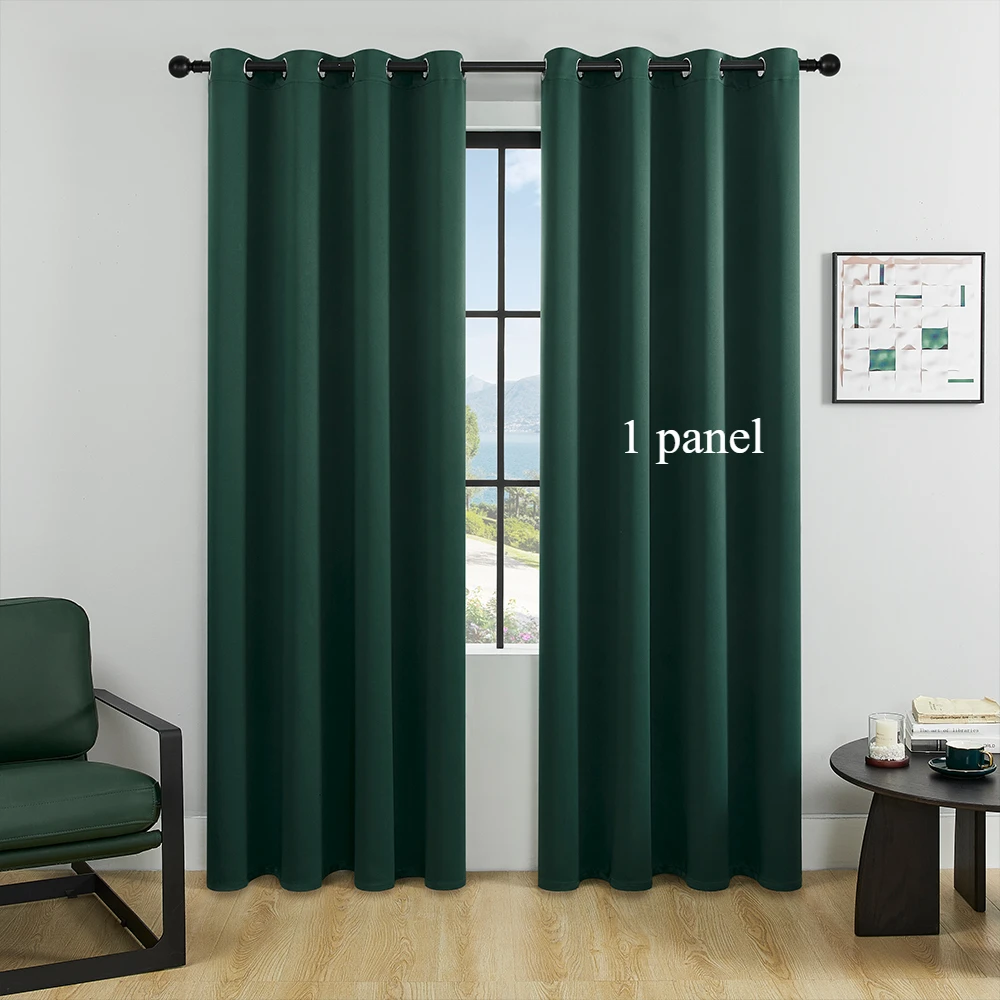 1pc Two-Sided Solid Color Blackout Curtain, Room Darkening and Light Reducing Curtain, Curtains for Living Room Bedroom Decor