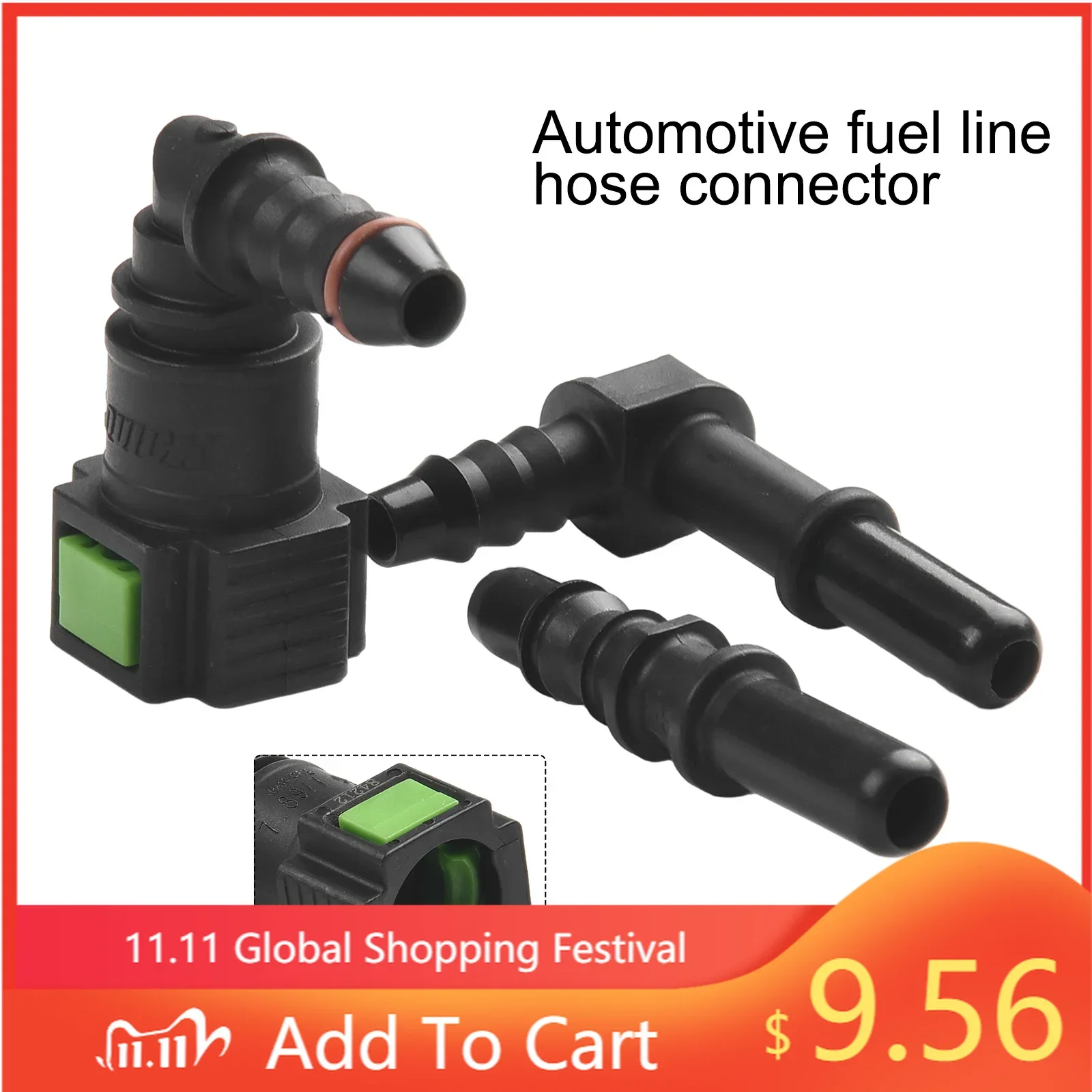 

1pc Car Fuel Line Coupler Hose Quick Release Connector ID6 7.89 Nylon Oil Line Pipe Adapter Black High Quality Car Accessories