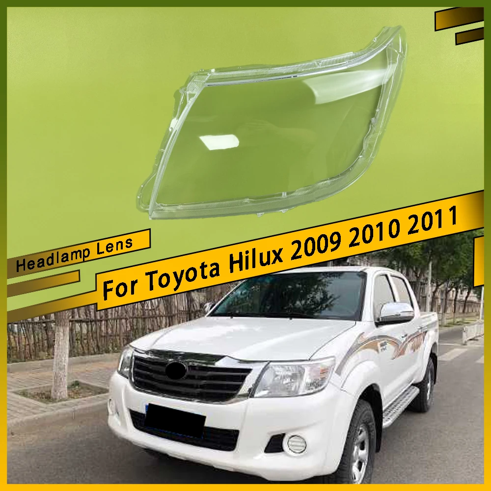 

For Toyota Hilux 2009 2010 2011 Headlight Lens Cover Lampshade Transparent Car Front Headlamp Shell Left Right Plastic Cover
