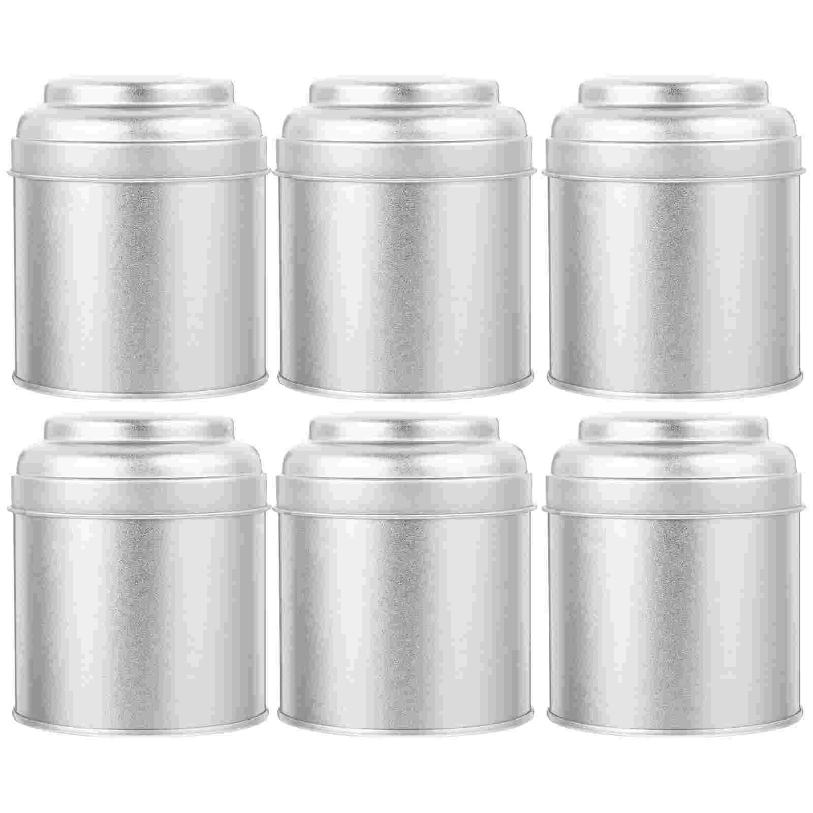 

6 Pcs Iron Tea Can Miller Tin Container Cookie Jar Tins Jars with Lids Double Canister Food Storage Household Canisters Gift