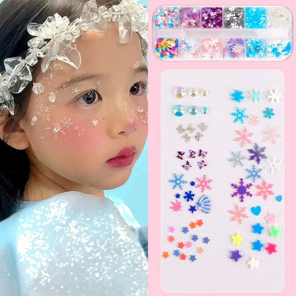 Butterfly Flower Pearl Facial Decorative Patches Cute Glitter Sequin 3D Temporary Stickers Sweet Diverse Styles