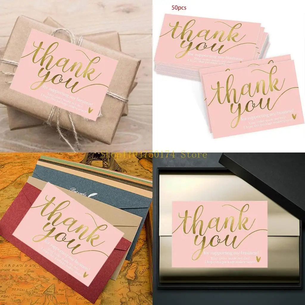 50Pcs Small Business Greeting Card Exquisite Design Thank You Card for Customers top sale