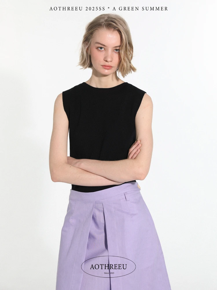 

Классический винтажный вязаный шерстяной жилет AOTEEU Millennium Decade Svel, повседневная женская внутренняя одежда из смесового полиэстера