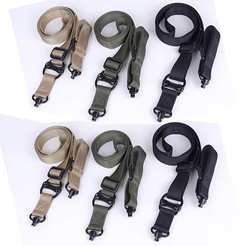 

Double-strap Rifle Sling with Length Adjuster; Traditional-style Sling with Metal Push-button Buckle for Outdoor Activities
