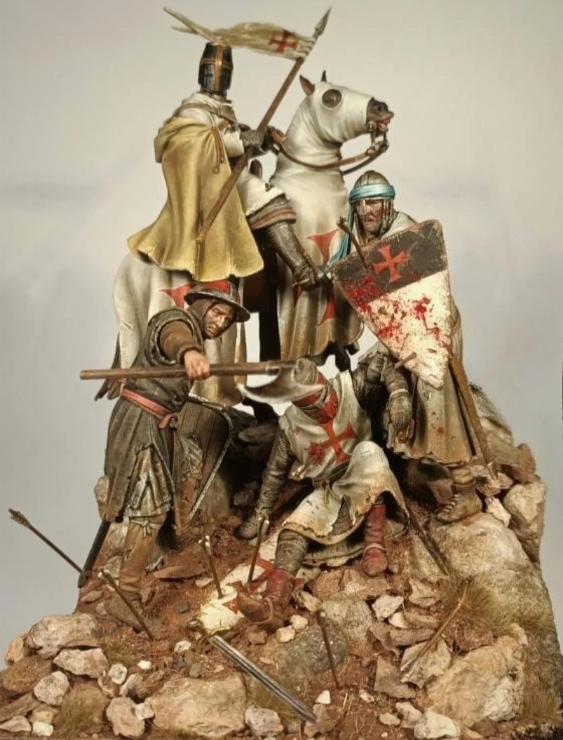 Kit de figurines en résine moulée sous pression, échelle 1/24, 75mm, Campaignes de croisades anciennes, jouets miniatures de loisirs, non assemblés, non peints, Diorama à faire soi-même