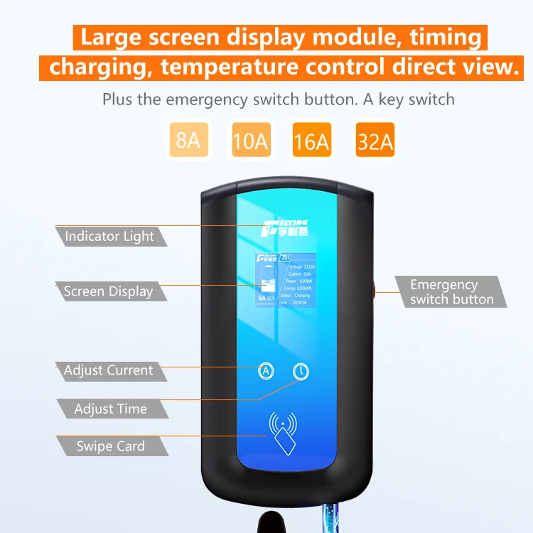 Charging point EV charger for electric vehicles 32 amps Home 7-22KW car charger Hot sale Manufacturer custom