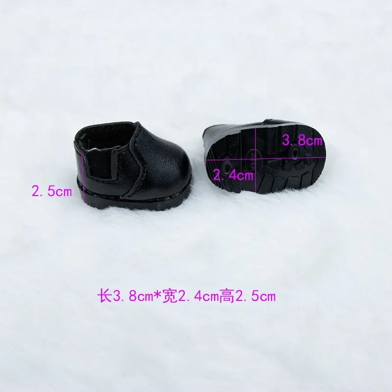 3.8CM Length Shoes For 10cm Dolls PU Leather Canvas Shoes 10cm Doll Accessories Cultivate Hands-on Ability Children's Gift Toys