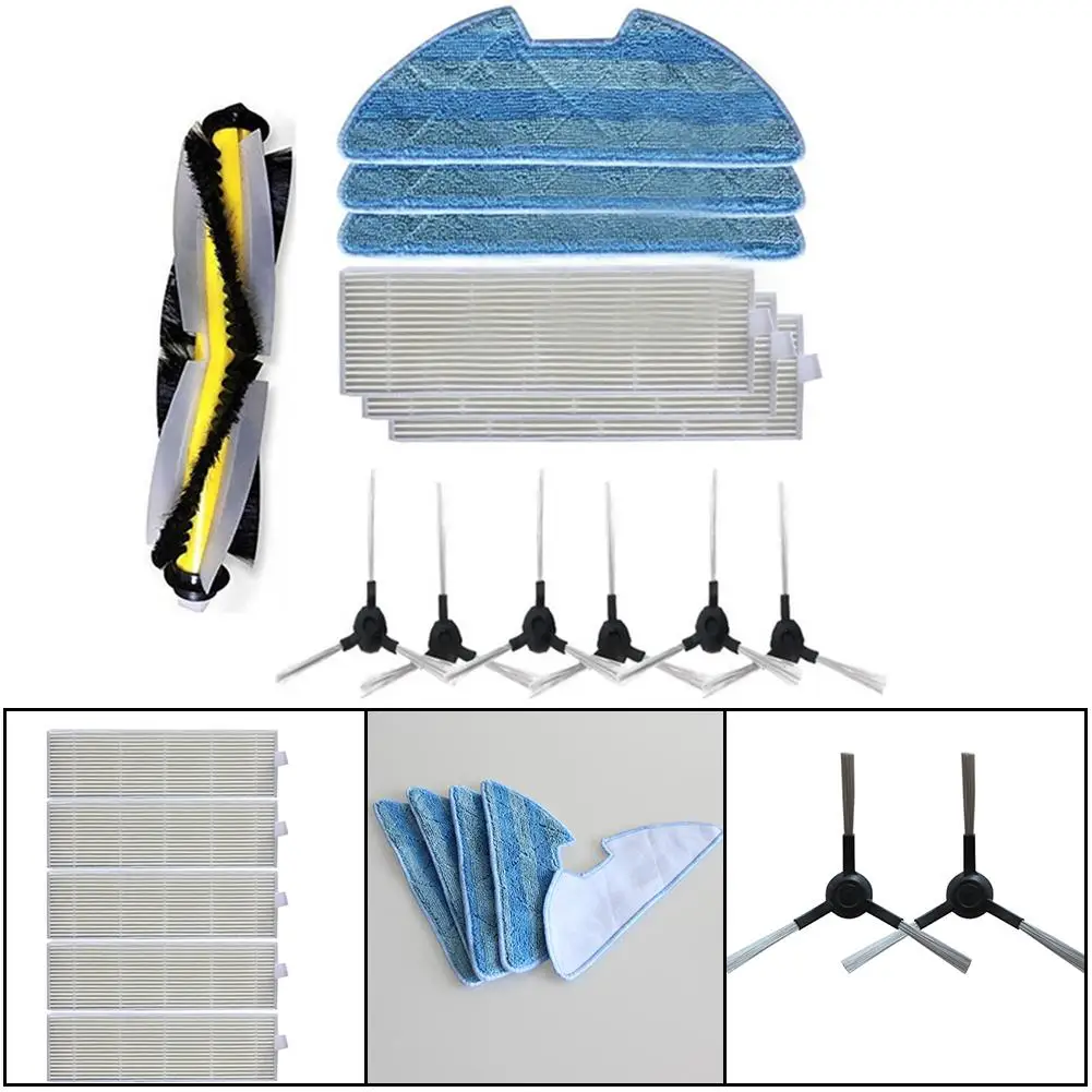 Основная роликовая боковая щетка, фильтр, комплект ткани для швабры для пылесоса Ppur Eziclean Connect, детали инструментов для двигателя пылесоса