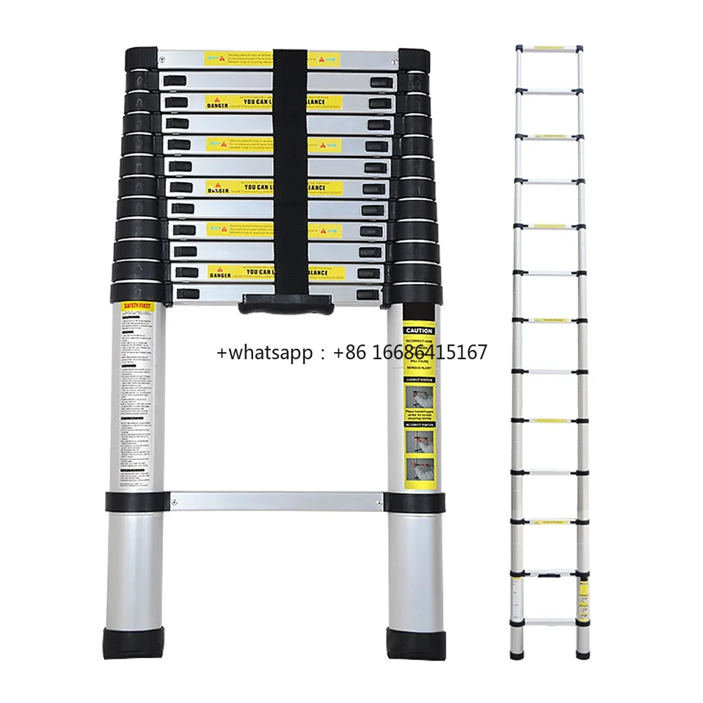 1.4m 2.0 Meters Auminum Portable Straight Ladder 5/7 Steps Household Folding Extension Telescopic Ladders Loading Max 150KG