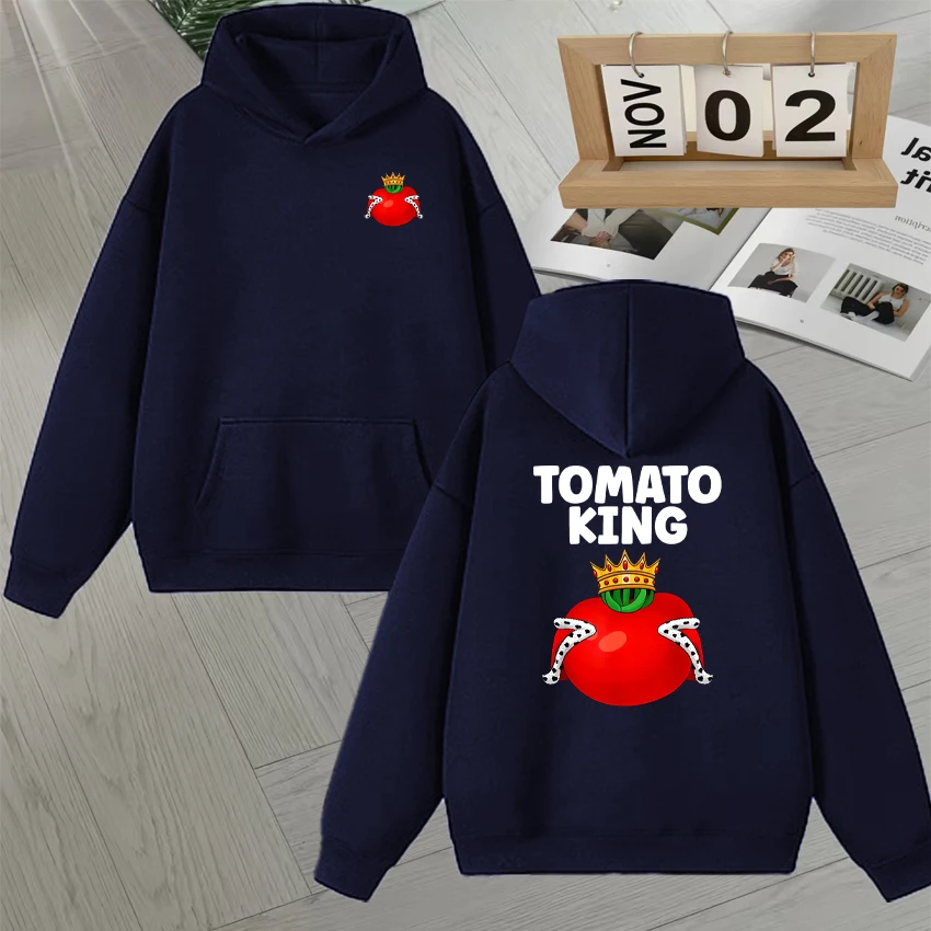 Lustiges Tomaten-Kronen-Muster, geeignet für Pflanzenliebhaber, langärmelige Herren- und Damen-Hoodies, Herbst-Winter-Fleece, lockere Sweatshirts, Unisex