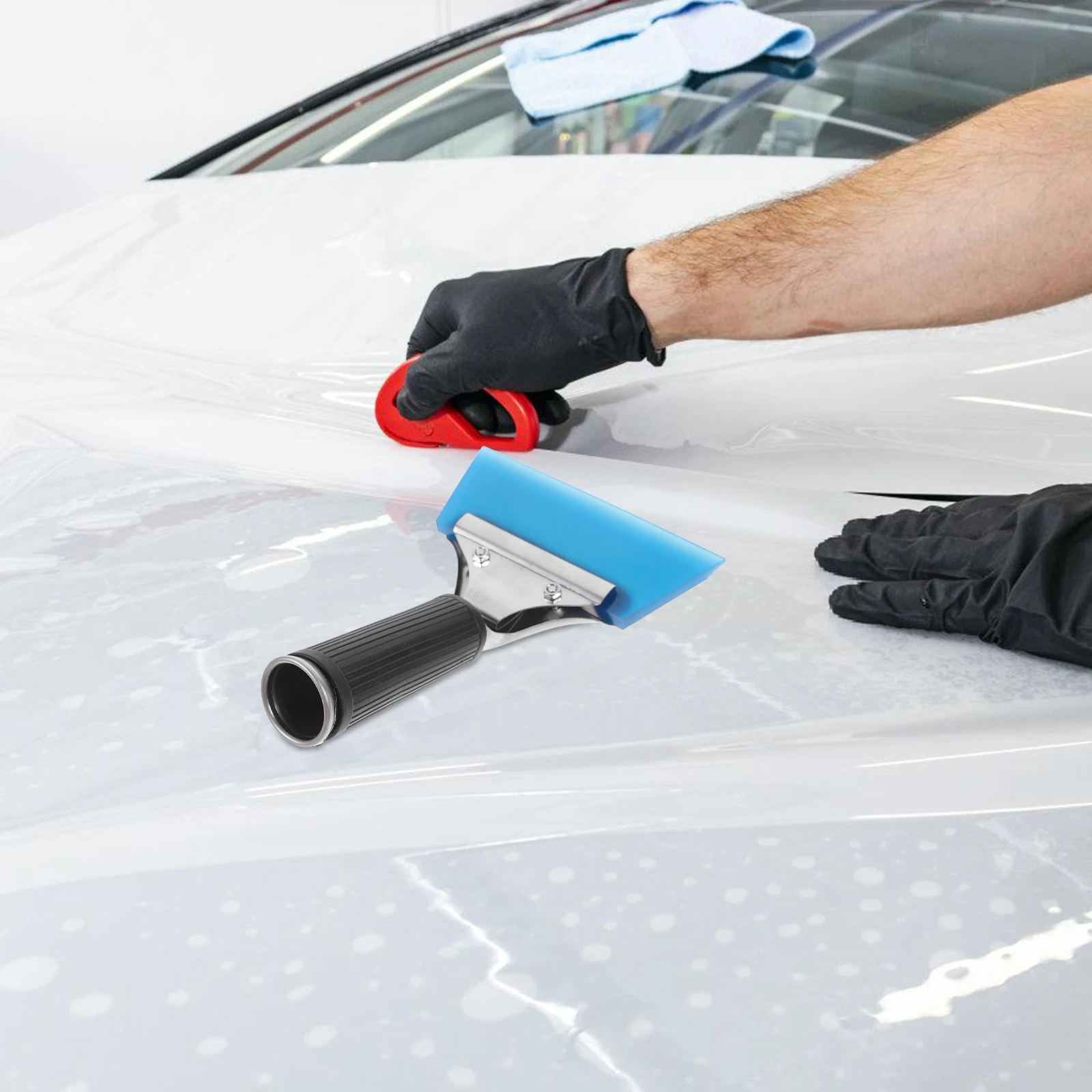 

Premium Car Glass Scraper For Windows Mirrors Durable Water Squeegee Non-Slip Handle Auto Car Essential Tool Winter Ice Snow