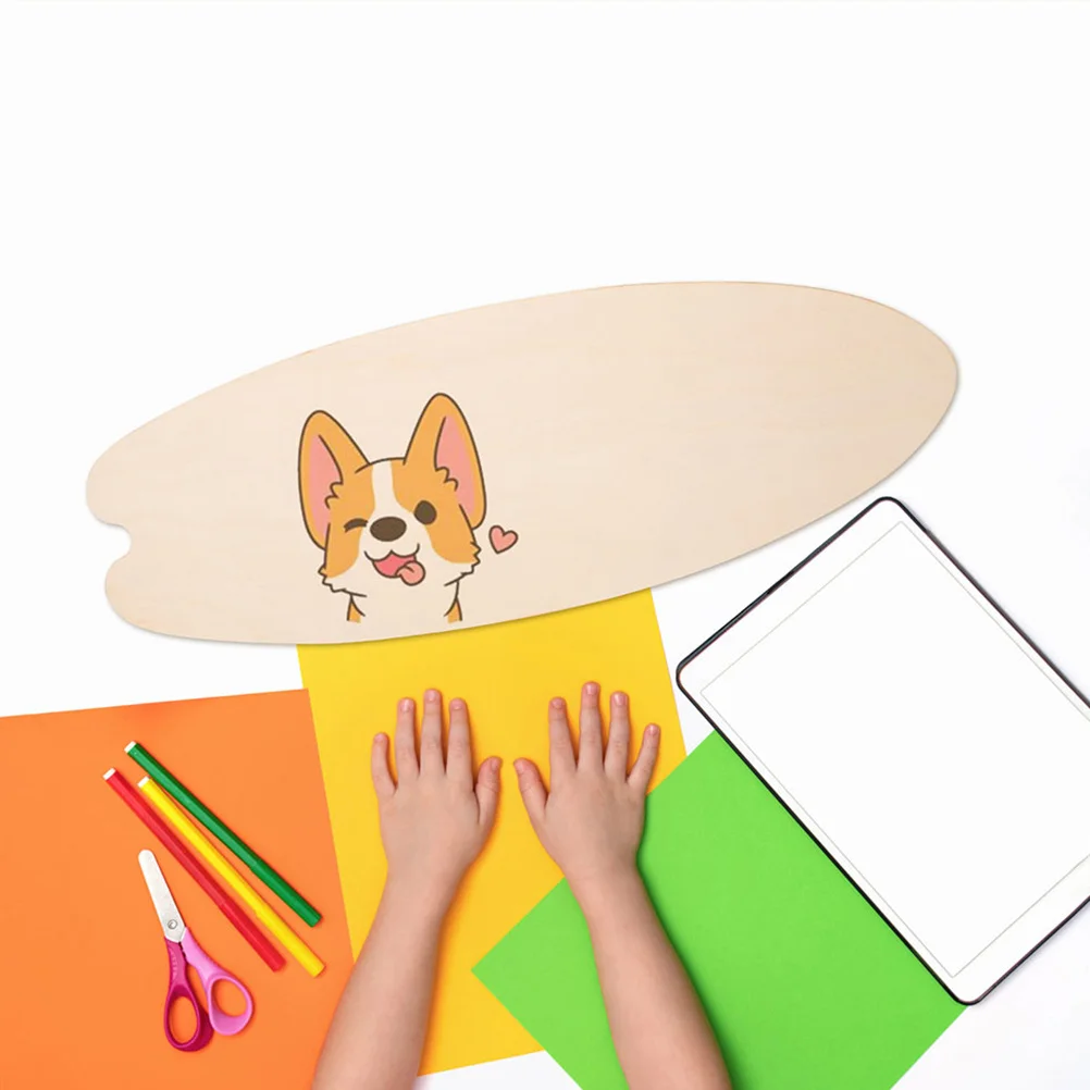 

2pcs Wooden Surfboard Wall Decor Diy Blank Hanging Plaque For Beach Party Indoor Outdoor Decoration Craft Sign