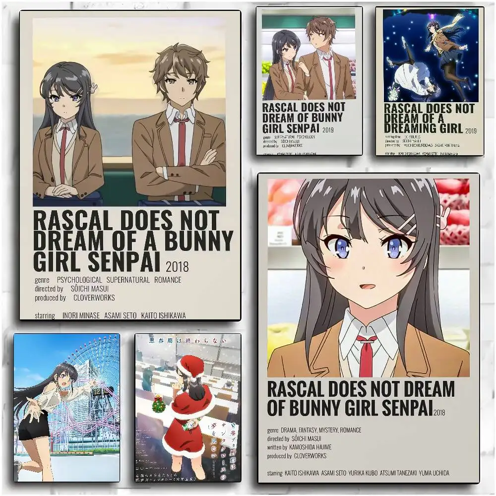 Rascal Does Not D-Dream Of A Dreaming Girl Poster HD Art Sticky Wall Waterproof Home Living Room Bedroom Aesthetic Decoration