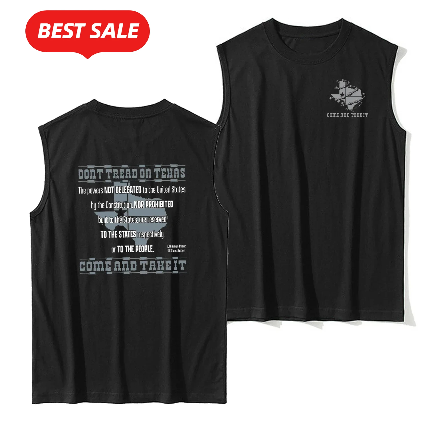 

Не наступайте на Техасе. Американская Конституция, 10-я поправка, майка из 100% хлопка с круглым вырезом, летние повседневные мужские майки, футболка без рукавов