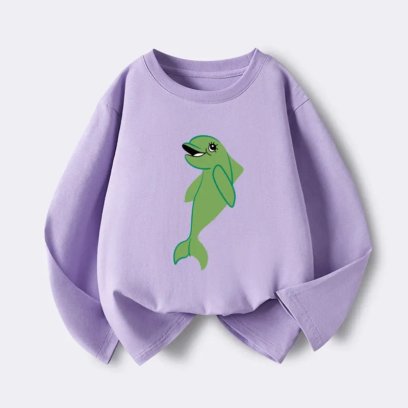 Children\'s T-shirts Full Sleeve Girls Top Tees Boys Shirts Crew Neck Pull Over Kids T Shirt 2026 Autumn Cartoon Baby Clothing