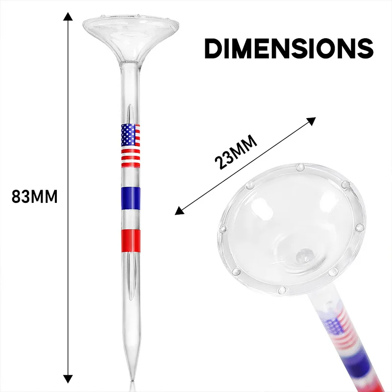 PGM 50pcs 83mm Golf Tees Plastic Big Cup Transparent with US Flag Accessories TE021-A