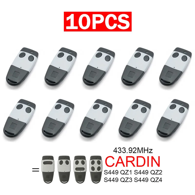 10Stück CARDIN S449 QZ2 QZ4 QZ1 QZ3 Tor-Fernbedienung 433.92MHz Garagentorsteuerung Handsender Garagen-Fernbedienung