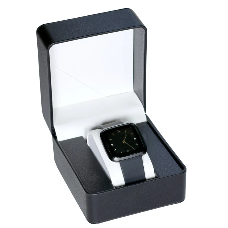 Fashion Single Watch Gift Box With Pillow Pu Leather Wristwatch Display Case Organizer Watch Storage Gift Box Black