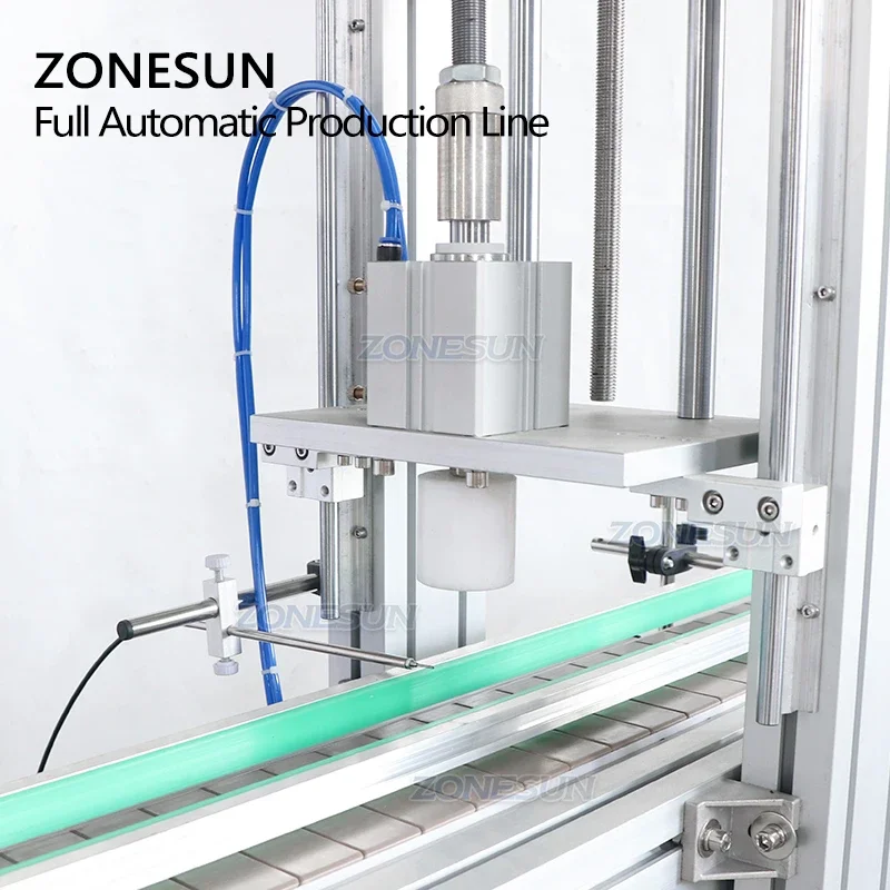 ZONESUN Nail Polish Bottle Filling Cap Pressing Machine Capping Machine Line With Cap Vibratory Feeder Flow Paste ZS-FAL180R7