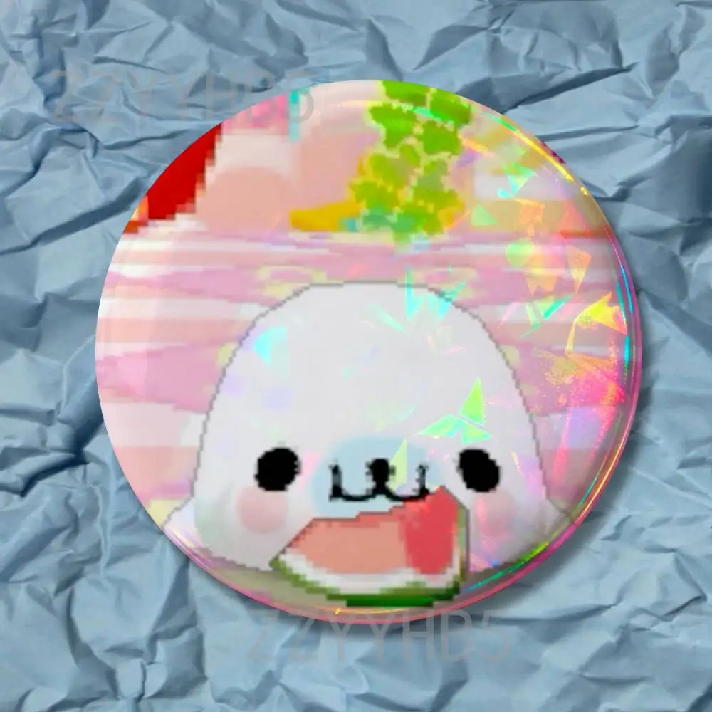 CUTE M-Mamegoma Seal Meme Coin Badges Tinplate Round Brooch Custom Anime Role Enamel Pins Gifts for Fans Friends - Image 3