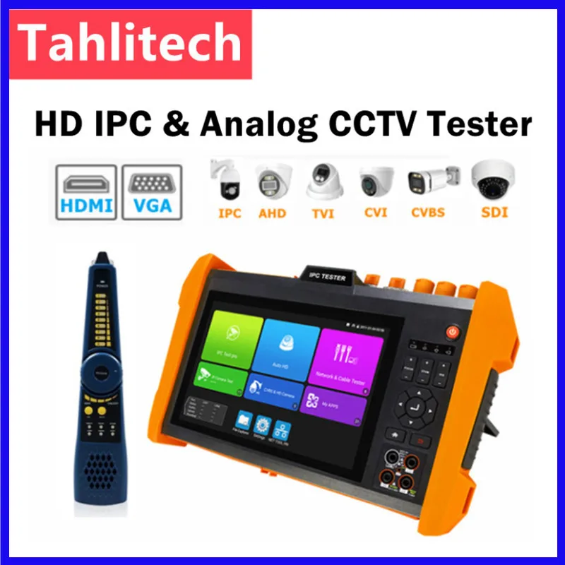 

Тестер камер видеонаблюдения Tahlitech K15 8K CCTV IPC с поддержкой PoE++, одним гигабитным SFP-портом, лазерным дальномером, измерителем оптической мощности и визуальным локатором неисправностей