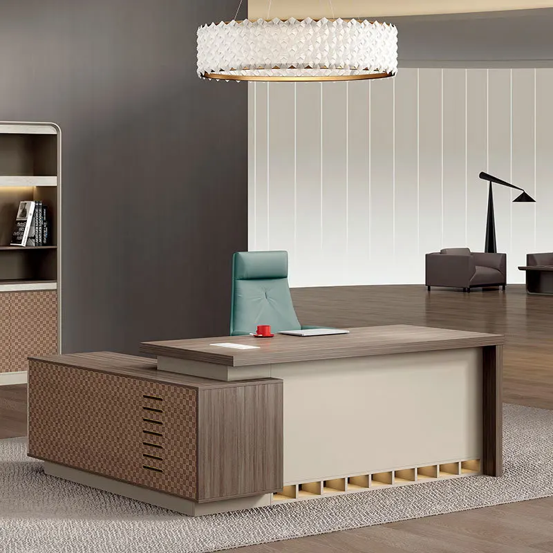 custom.Simple modern desk office desk business round high-end lightweight belt fashion manager general manager president de