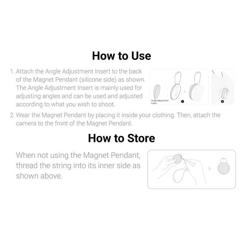 ABDE-For Insta360 GO 3 ملحقات كاميرا الحركة المغناطيسية لـ Insta360 GO 3 الحبل