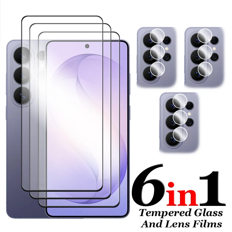 

6in1 For Samsung Galaxy S26 Ultra Glass For S26 S26+ S26 Ultra Tempered Glass 2.5D Full Cover Screen Protector For S26 Lens Film