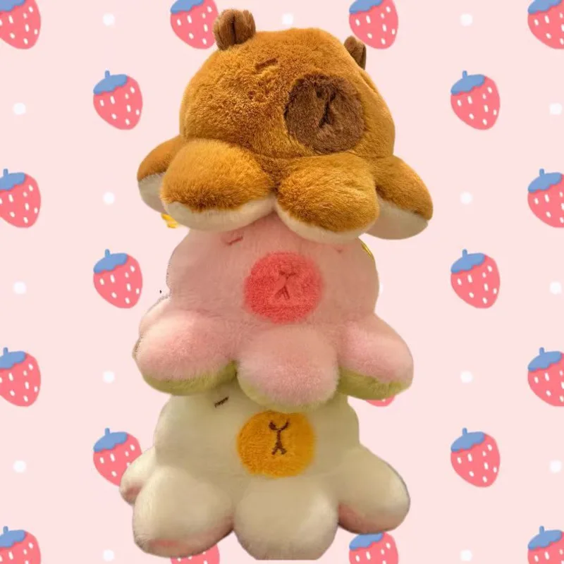 Capybara Cartoon Cute Flip Fun Double Sided Plush Doll Pendant PP Cotton Keychain Fun Fashion Plush Backpack Pendant Gift New