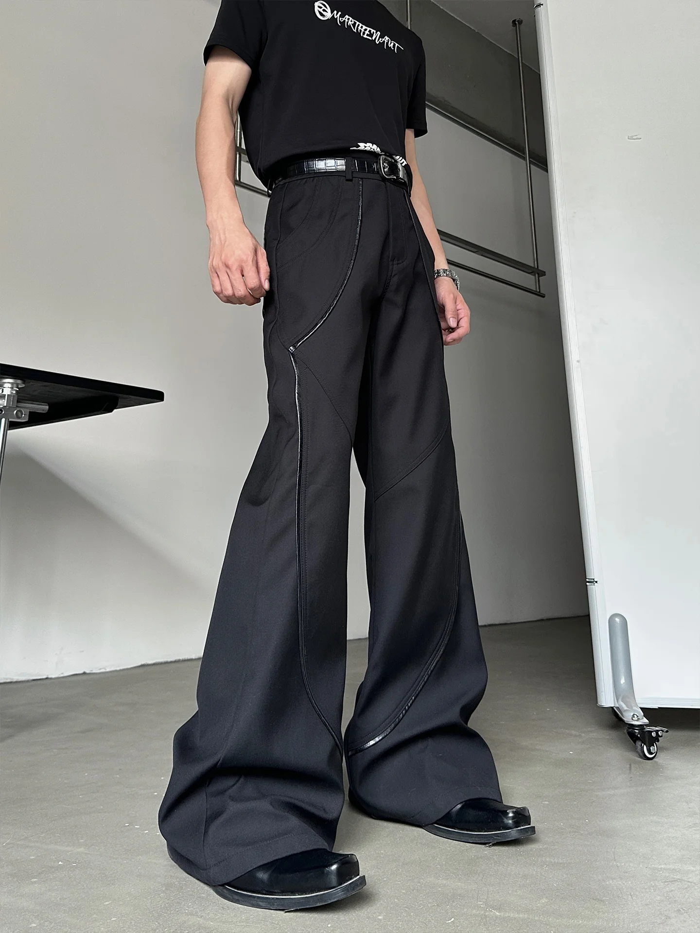 MARTHENAUT Original Deconstructed Wide Leg Casual Pants Loose Fit Trousers Youth Summer Fashion Polyester Cotton Blend