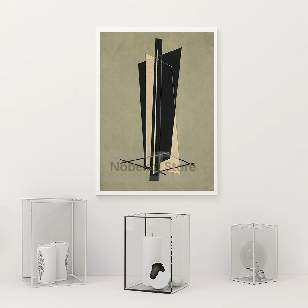 Vintage Bauhaus Exhibition Poster László Moholy-Nagy Works Prints Canvas Painting Wall Art Pictures Home Room Abstract Decor