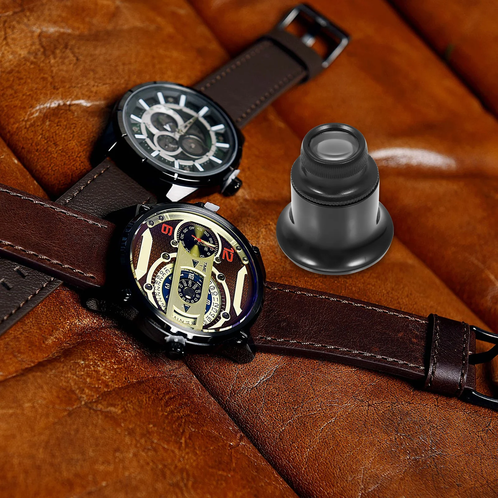 4 個のアイクランプ拡大鏡プレミアム素材耐久性のある時計屋ルーペ多機能宝石商アクセサリールーペ拡大鏡