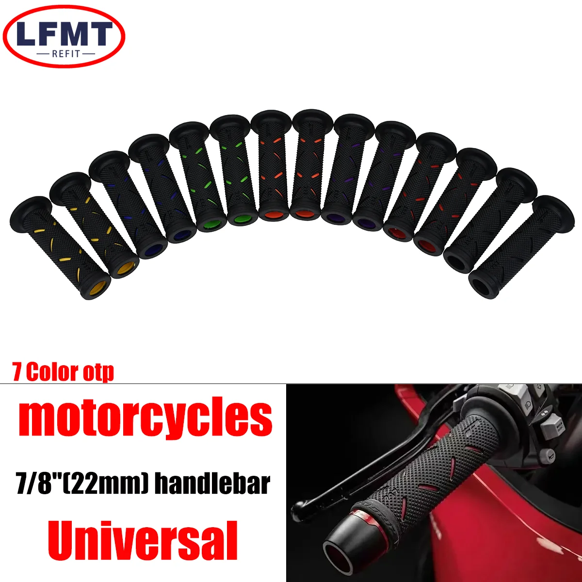 

Motorbike Grip Rubber Non-slip Universal Motorcycle Moto Handles Cover Handlebar DIY Accessories For Ducati Benelli Honda Suzuki