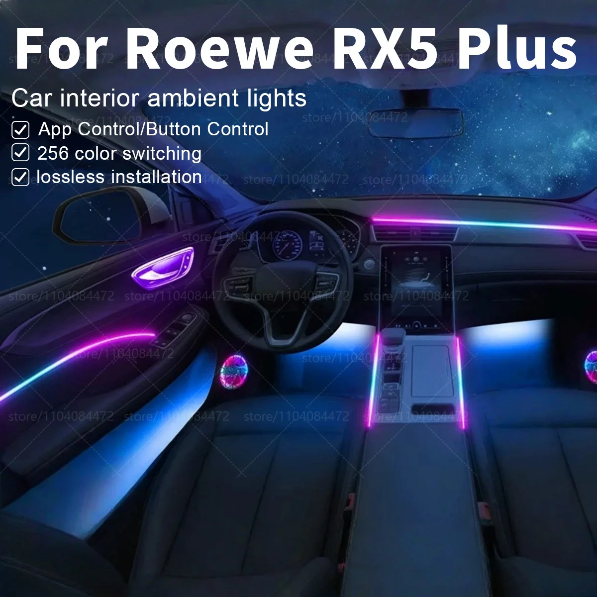 

22в1 RGB интерьер автомобиля акриловые автомобильные окружающие освещение RGB скрытая акриловая полоса украшения атмосферные аксессуары для Roewe RX5 Plus