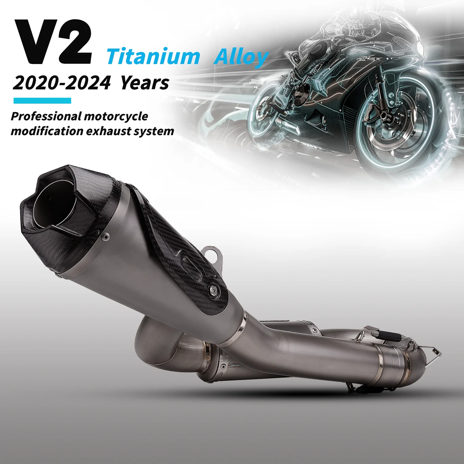 

T1 Store titanium alloy Motorcycle exhaust system modification for panigale V2 V2S streetfighter V2 V2S 2020-2024 carbon fibe