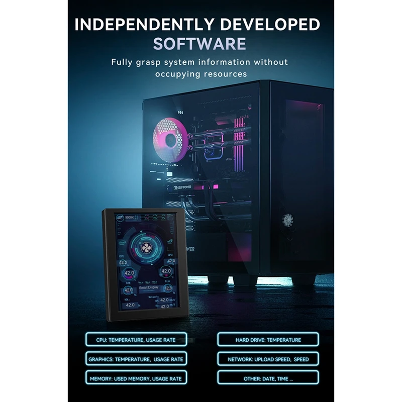 Dual-Use Computer Sub-Screen Portable 3.5 Inch LCD Computer Monitoring USB Sub-Screen Desktop Computer Screen