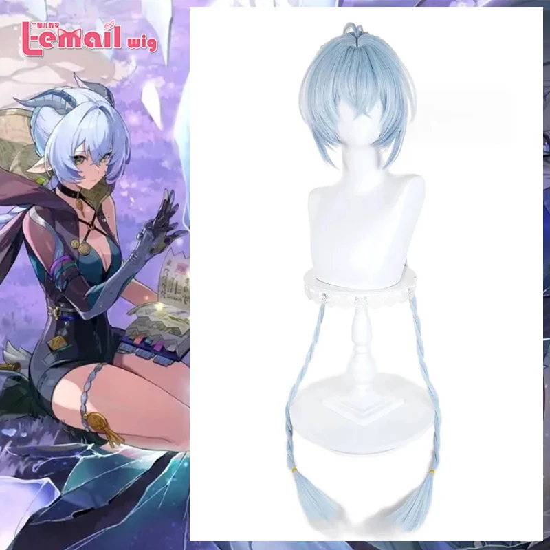 

Парик L-email Синтетические волосы Игра Zenless Zone Zero Lucia Elowen Косплей Парики Длинные косы Светло-голубой Цвет Парик Термостойкий парик