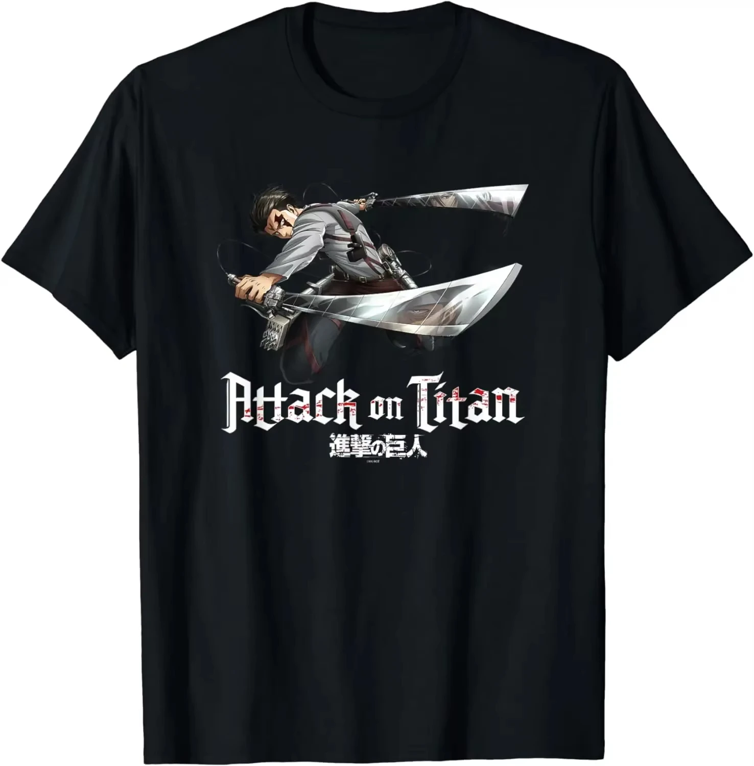 Camiseta de Ataque a los Titanes Temporada 3, Diseño de Levi Jump Attack, Ropa Urbana Harajuku, Camisetas de Anime para Hombre