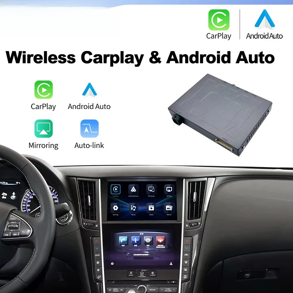 2013 2014 2015 Infiniti  Q50/Q60/Q50L Wireless Apple Carplay Android Auto Retrofit DVD Player Screen Module