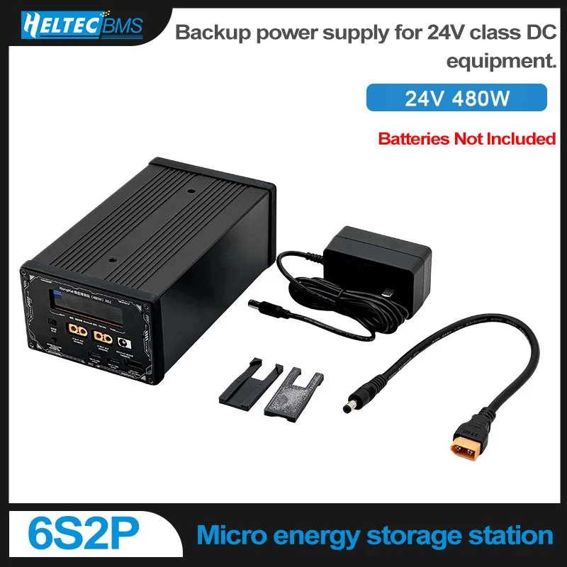 X62 Mini Power Station DIY Kit 6S2P 25.2V 100W Bi‑di USB‑C XT60 DC Output Bluetooth Monitor for Camping Emergency