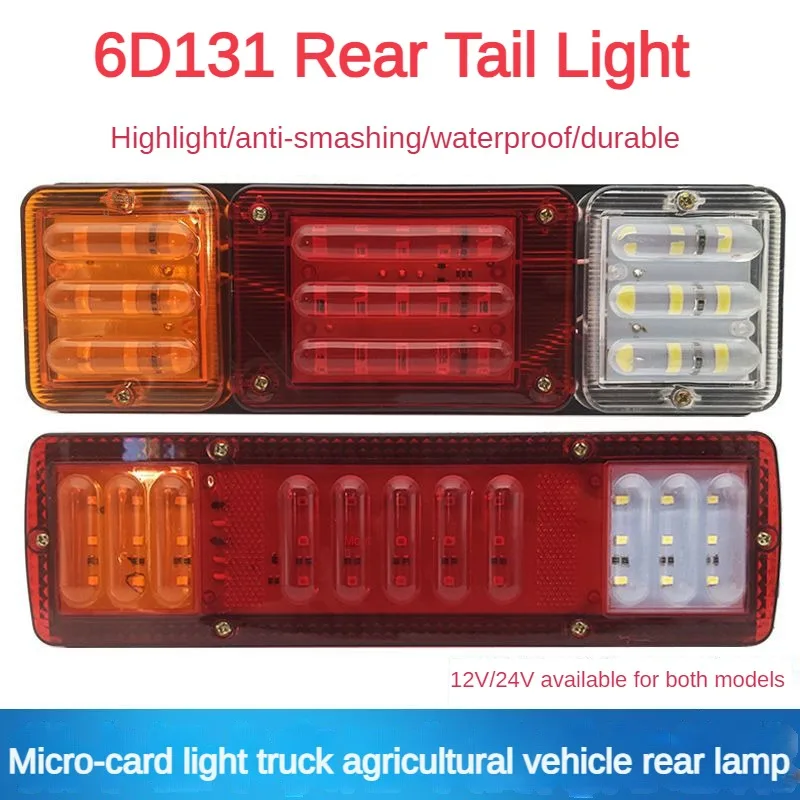 2Pcs Led Truck Led Rear Taillight 12v/24v Agricultural Vehicles Tractor Tail Light Turn Signal Stop Brake Reversing Fog Lamp