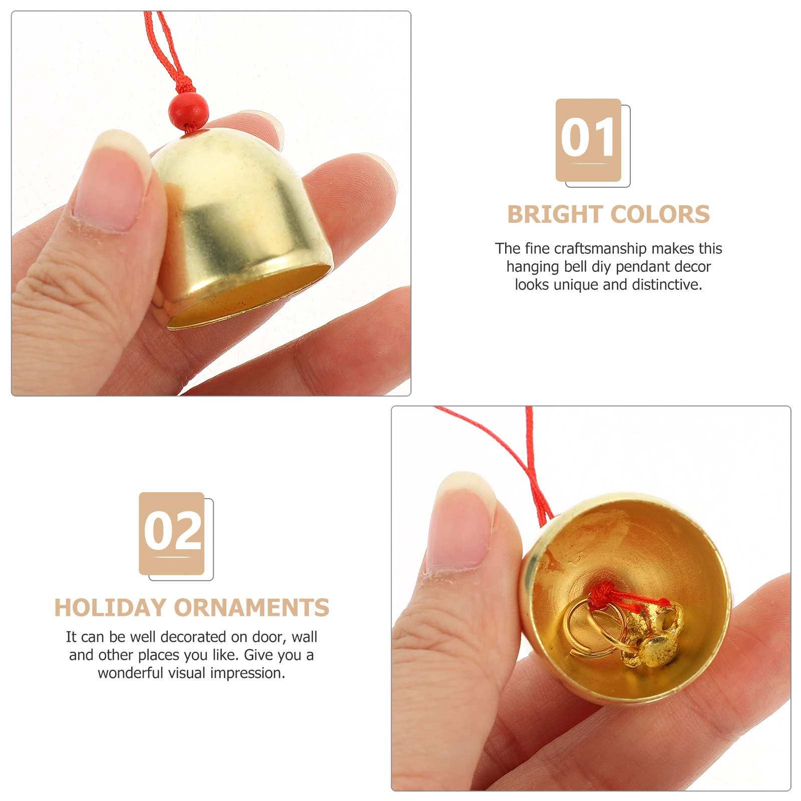 

6 Sets Small Metal Bell Hanging Wedding Decor Mini Bells for Crafts Diy Decoration Delicate