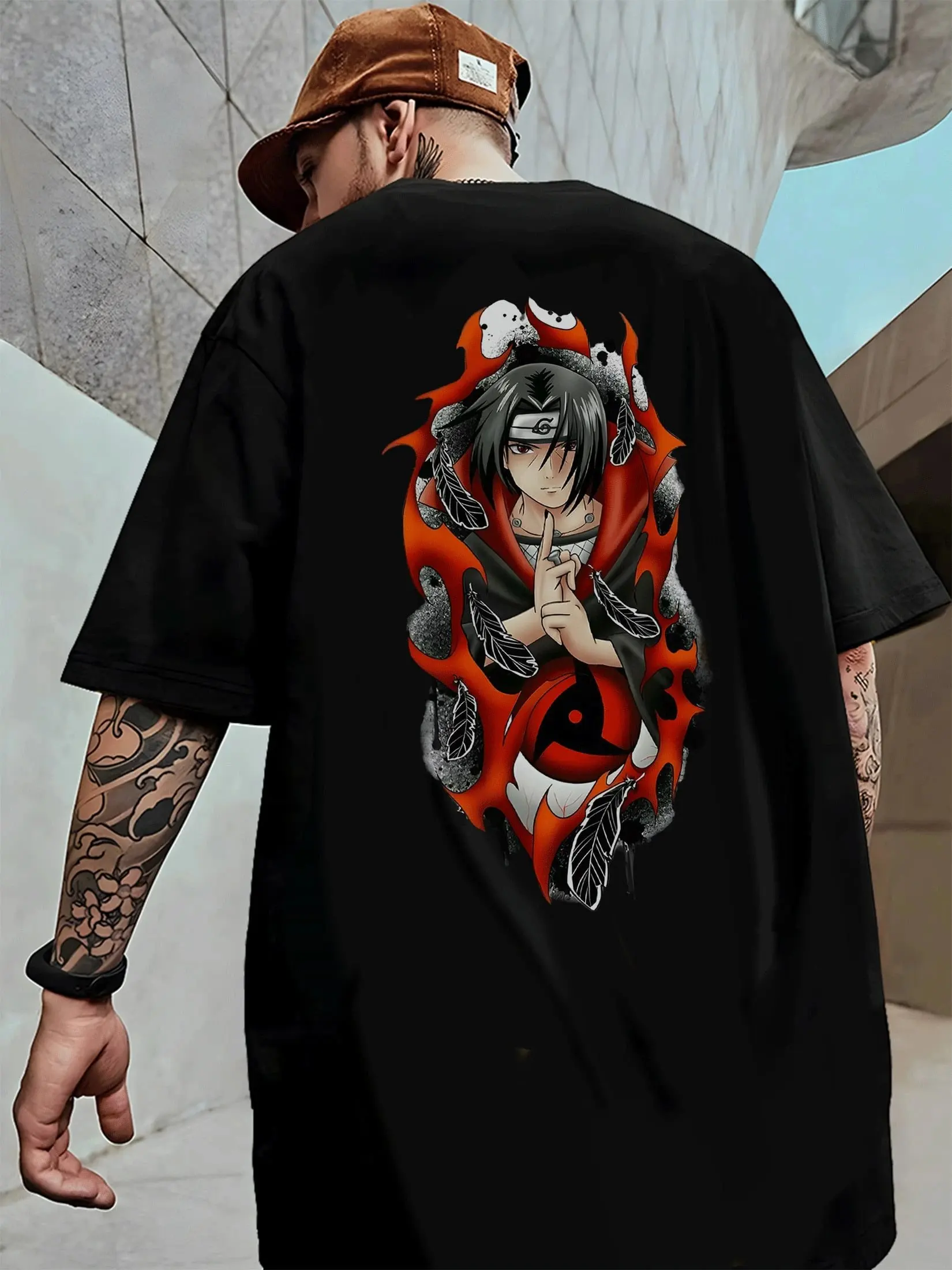 

Мужская футболка с коротким рукавом Наруто Учиха, лето 2029, футболка с рисунком аниме, хлопковая повседневная футболка большого размера Y2k, уличная одежда, подарок фанату для косплея