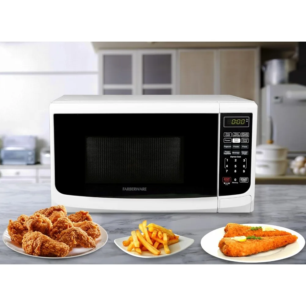 ميكروويف كونترتوب 700 وات، مكعب. قدم. - مع إضاءة LED وقفل أمان للأطفال - داخلي رمادي سهل التنظيف، أبيض قديم